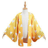Kids Children Agatsuma Zenitsu Yellow Kimono Coat Cosplay Costume